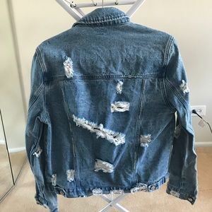 Distressed Denim Jean Jacket